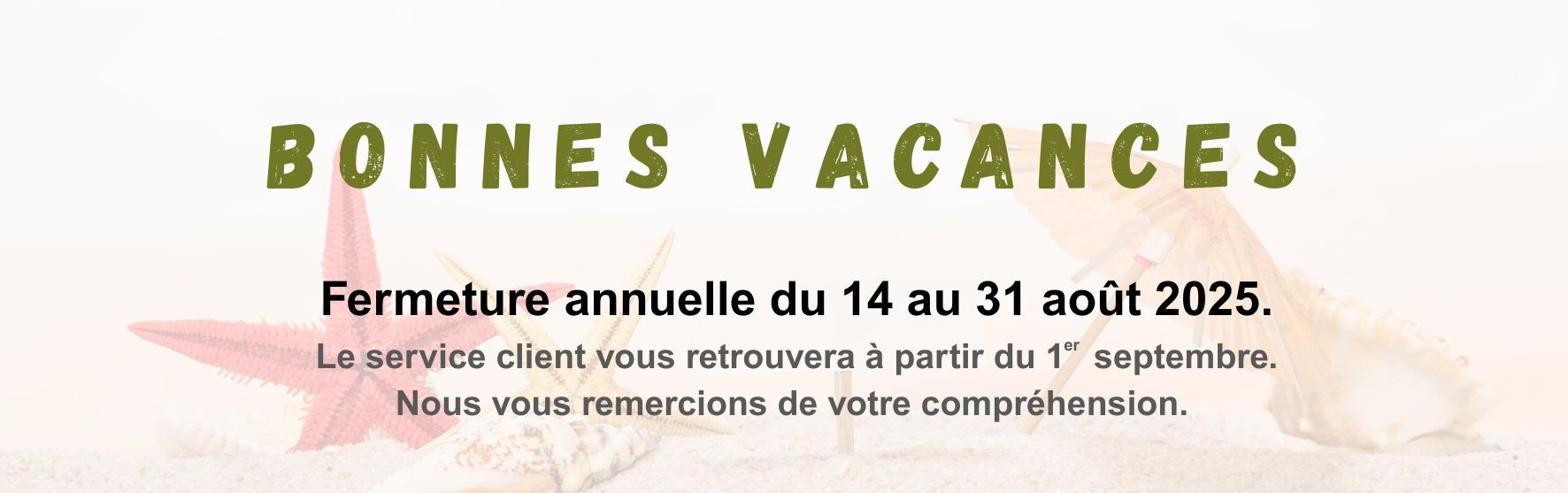 Le service client est en vacances...